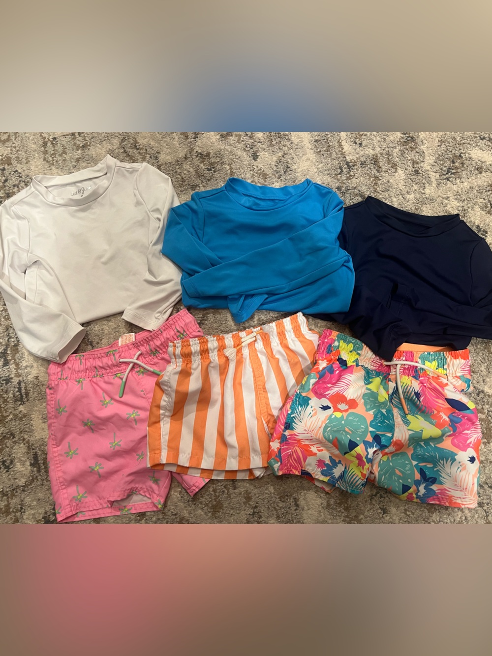 Toddler Swim Bundle  - swim trunks and rash guards - 3T (zara shorts 4)